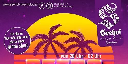 R.E.T.R.O. BEACH \u2013 die 80er & 90er PARTY!