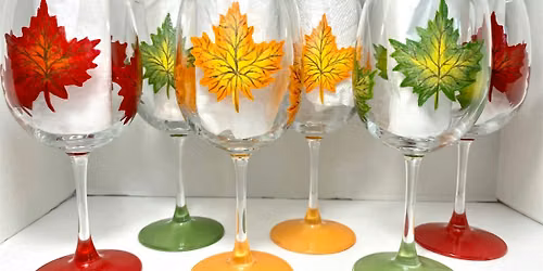 Wine trail - Fall Leaves-Glass Painting
