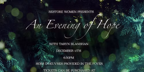 Restore Women Presents: An Evening of Hope with Taryn Blanshan