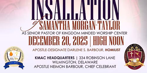 PASTOR INSTALLATION OF LADY SAMANTHA MORGAN-TAYLOR