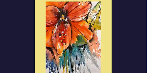 Flowers in Fluid Ink and Watercolour workshop