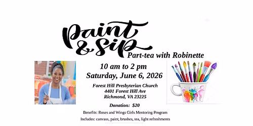 Paint & Sip Part-tea with Robinette