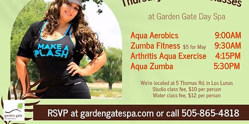 THURSDAY Exercise & Wellness Classes at Garden Gate Day Spa & Salon