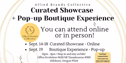 September Curated Online Showcase + Pop-Up Boutique Experience