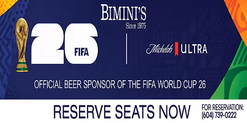 International soccer match watch parties at  Biminis