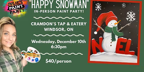 "HAPPY SNOWMAN" IN-PERSON PAINT PARTY at CRAMDON'S TAP & EATERY