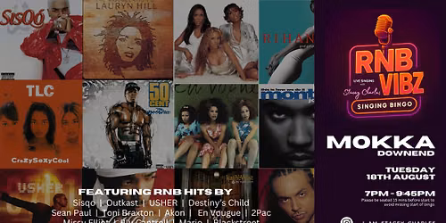 RNB VIBZ Musical Bingo at MOKKA (Downend) - Tuesday 18th August 7pm