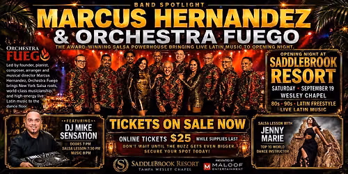 Opening Night at Saddlebrook | Latin Freestyle + Orchestra Fuego Live