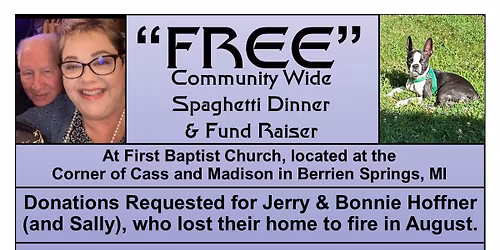 Free Community Wide Spaghetti Dinner & Fund Raiser