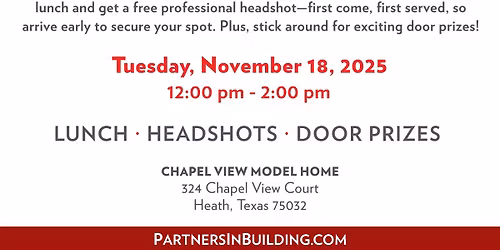 REALTOR Headshot Event at Chapel View Model Home in Heath, Texas!
