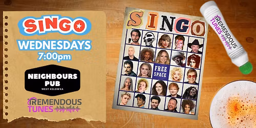 SINGO Music Bingo at Neighbours Pub West Kelowna