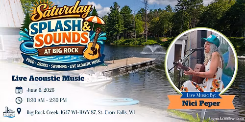 Saturday Splash and Sounds featuring Live Music by Nici Peper