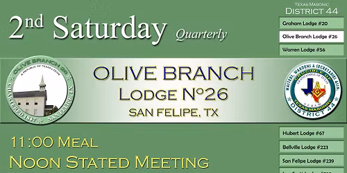 STATED MEETING: Olive Branch Lodge #26