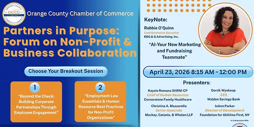 Partners in Purpose: Forum on Non-Profit & Business Collaboration