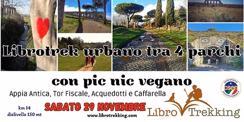 Librotrek urbano tra 4 parchi con pic nic vegano