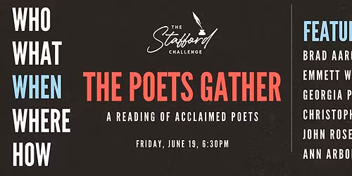 When the Poets Gather: A Reading of Acclaimed Poets