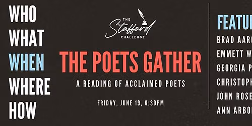 When the Poets Gather: A Reading of Acclaimed Poets