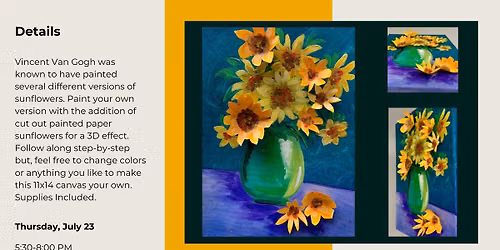 CLASS: Van Gogh's Sunflowers in 3D