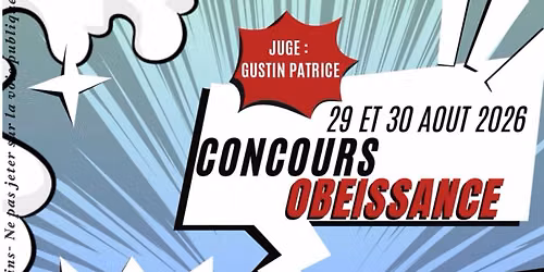 Concours ob\u00e9issance 29 et 30\/08\/2026