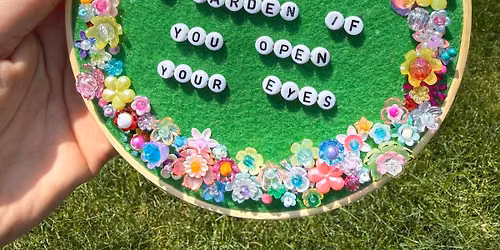 Beaded Embroidery Flower Quote Hoop 6\/20 @ Mashcraft Brewery