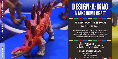 Design-A-Dino: Take Home Craft (South Branch)