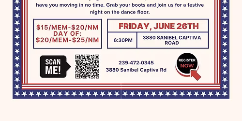 Red, White and Bootscoot Line Dance Night with Tracy & Linette