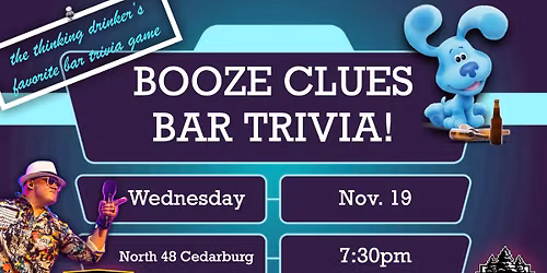 BOOZE CLUES Bar Trivia LIVE! at North 48 in Cedarburg