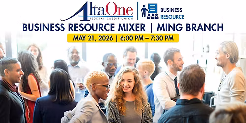 AltaOne Business Resource Mixer  | Thursday, May 21, 2026 | 6:00PM\u20137:30PM