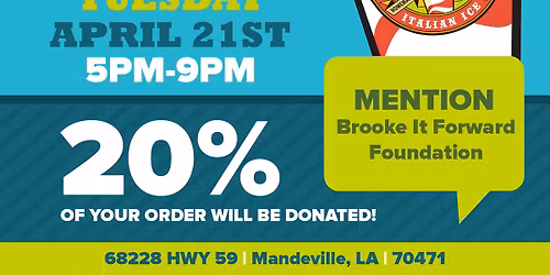 Jeremiah\u2019s Italian Ice Fundraiser for Brooke It Forward