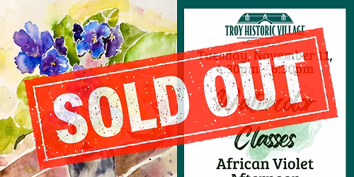 SOLD OUT Watercolor Class: African Violet Afternoon
