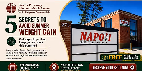 5 Secrets To Avoid Summer Weight Gain: Free Dinner Event In Bridgeville, PA