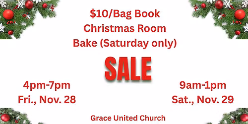 $10\/Bg Book Sale & Christmas Romm & Bake (Sat. only) Sale