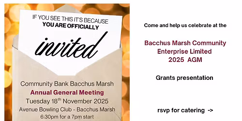 Bacchus Marsh Community Enterprise Limited Annual General Meeting