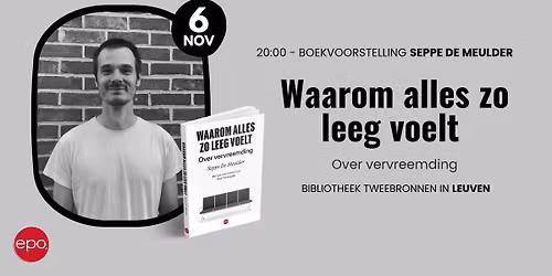 Boekvoorstelling Seppe De Meulder - Waarom alles zo leeg voelt