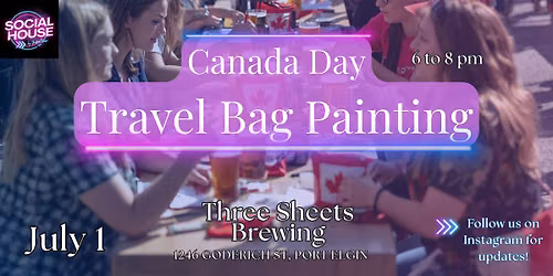Canada Day Tote Bag Paint & Sip in Port Elgin