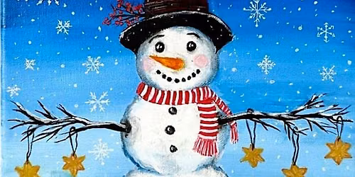 Snowman painting class at The Vineyard at Hershey