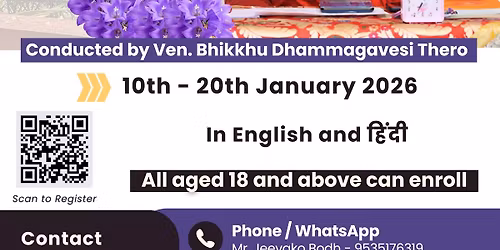 Metta Vipassana 10 day Residential Retreat - Mahabodhi - Bangalore