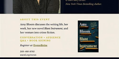 STONY CREEK FORUM | AMY BLOOM IN COVERSATION