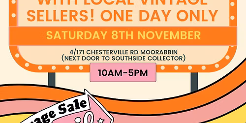 Pop Up Vintage Mini Market - Garage Sale trail Vintage Sale Event