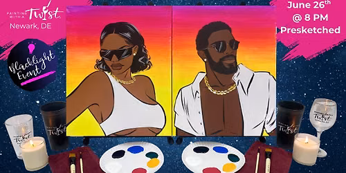 \ud83c\udfa8 Friday Paint & Sip \u2013 in Newark, DE - Blacklight - Date Night: Baddies at the Beach