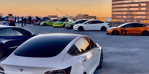 Early Morning Tesla Light Show Launch @ Brandon Superchargers