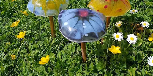 Fused Glass Mushrooms or Flowers make 2pp