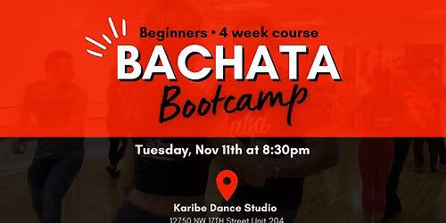 Beginners Bachata Bootcamp - 4 Weeks (November  Cycle)
