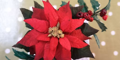 Poinsettia & Holly - wired arrangement