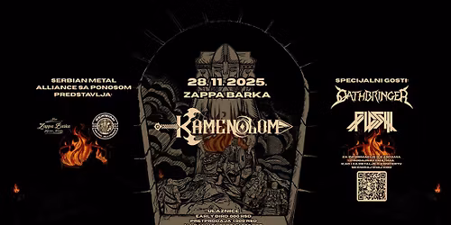 KAMENOLOM \/ OATHBRINGER \/ FLESH - Zappa Barka