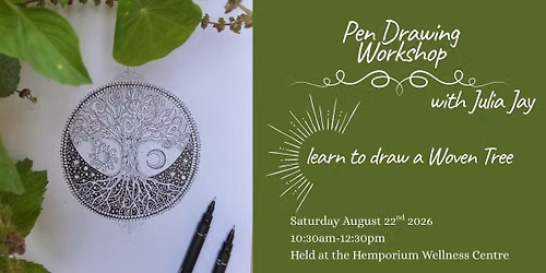 Woven Tree Pen Drawing Workshop with Julia Jay. 