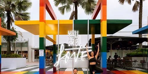 Yoga Inside a Public Art Installation on Lincoln Road