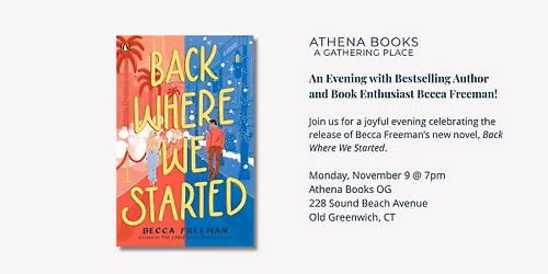 An Evening with Bestselling Author and Book Enthusiast Becca Freeman!