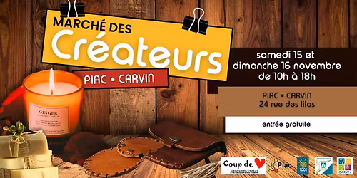 March\u00e9 des Cr\u00e9ateurs \u2764\ufe0f 15 et 16 novembre 2025 \u2764\ufe0f \u00e0 la PIAC de Carvin