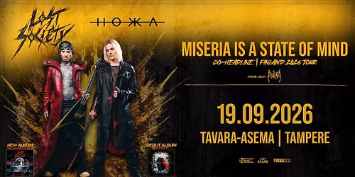 TuskaLive: Lost Society & HOKKA, Support: St. Aurora, 19.9.2026, Tavara-asema, Tampere